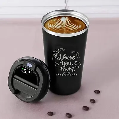Personalised Temperature Display Coffee Cup -  I Love You Mum  Mother's Day Gift • £11.99