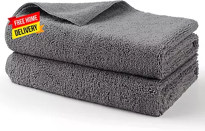 Professional Large Microfiber Car Drying Towels 2 Pack Lint Free Scratch Free • $16.99