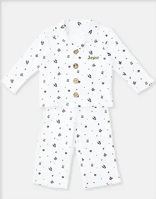 SALE Children's Christmas Pyjamas Button Up Woodland Animals NOT EMBROIDERED • £5