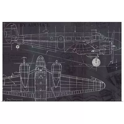 Plane Blueprint I Poster Art Print Airplane Home Decor • $29.99