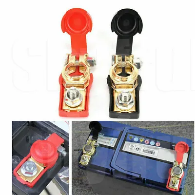 Pair Auto Car Battery Terminal Clamp Clip Connector Adjustable Positive+Nagative • $9.78