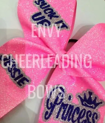 Cheerleading Glitter Cheer Hair Bow  28 Colours Available + Free Name Added • £12