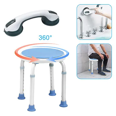£31.59 • Buy Bath Stool Shower Chair Mobility Aid Bathing Seat + Shower Handle Suction Cup ##