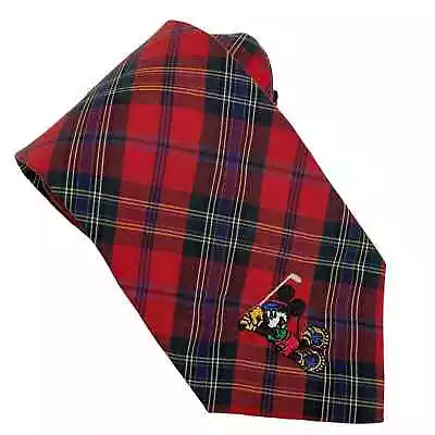 Mickey Mouse Unlimited Disney Red Plaid Men's Necktie • $5