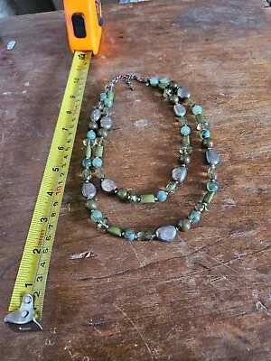 Vintage Jewelry Necklace SIGNED PREMIER DESIGNS 2 Strand Green  • $18