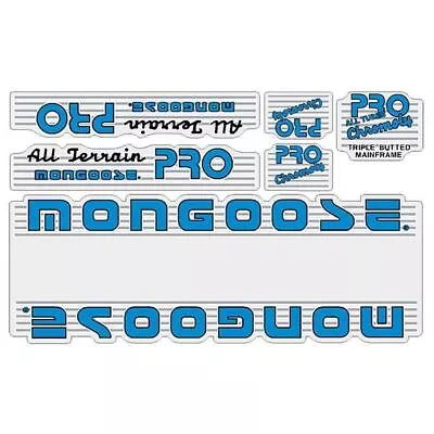 Mongoose - 1986 ATB PRO - Blue Decal Set - Old School Bmx • $60.50