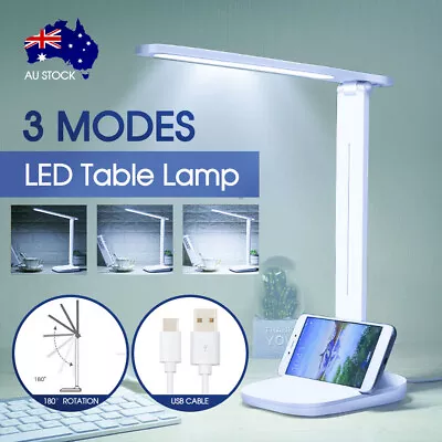 Touch LED Desk Lamp Bedside Study Reading Table Light USB Ports  Dimmable AU • $13.79