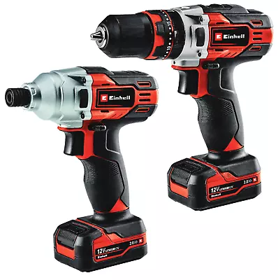 Einhell Drill Kit Cordless Impact Driver & Drill With 12V Batteries TE-TK 12 Li • £99.95