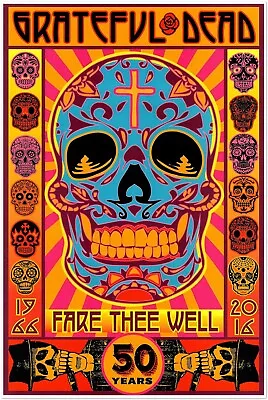Grateful Dead - Fare Thee Well 1966 - 2016 Concert Poster - Music Print • $24.99