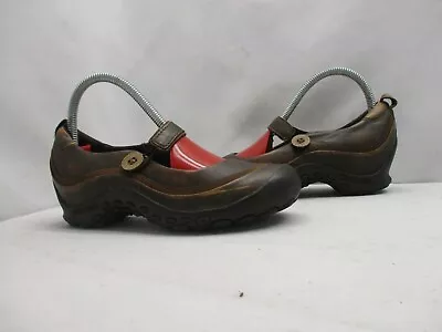 MERRELL PLAZA EMME Bronze Brown Leather Slip On Mary Janes Womens Size 6  • $29.95