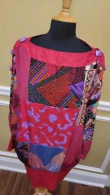 Maggie Shepherd Multi-Colored Long Sleeves Tunic Top Size Medium • $49