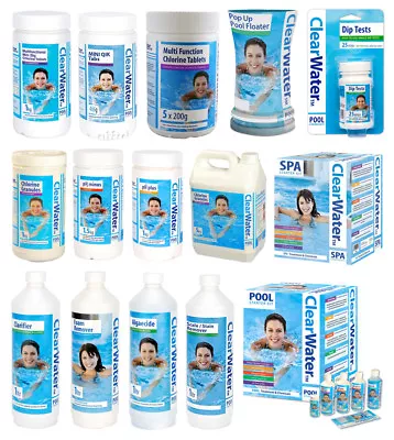 £11.75 • Buy Clearwater Chlorine Tablets Granules Pool Lay Z SPA Hot Tub Algaecide Disinfect