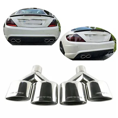 AMG Stainless Oval Exhaust Tips For Mercedes Benz W204 W203 W211 W214 C-Class JZ • $129.59