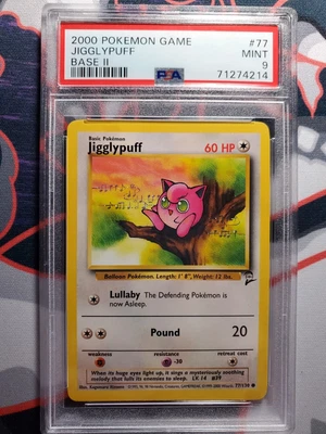$5 • Buy 2000 Pokemon Base Set 2 Jigglypuff #77 - PSA 9  MINT