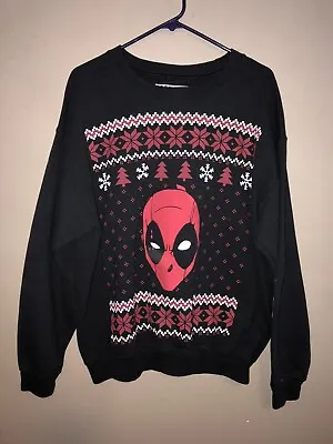 $19.90 • Buy Marvel Deadpool Sweater Men's Large Crew Neck Christmas Ugly Sweater Comics