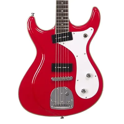 Eastwood Guitars Sidejack Baritone DLX Red - Deluxe Mosrite-inspired Offset NEW! • $799