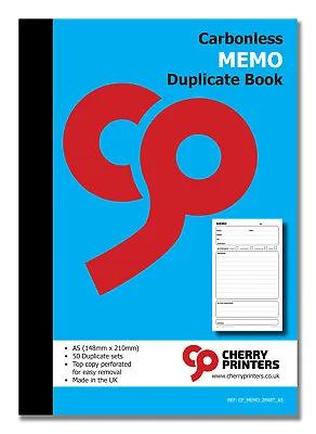 Cherry NCR Memo / Telephone Message Duplicate Book A5 • £7.79