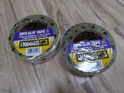 2 ROLLS Of MAMMOTH ANTI SLIP TAPE 500mm X 10 Mtrs SILICONE GRIT BLACK • £9.95