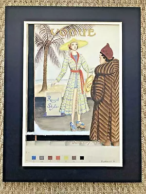 VOGUE Magazine Cover Illustration Art Original Fashion Design  Deco Resort VTG • $61.75