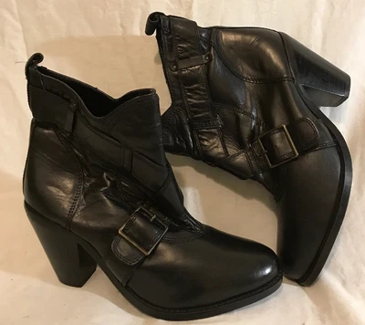 £27 • Buy Red Herring Black Ankle Leather Beautiful Boots Size 8 (419vv)