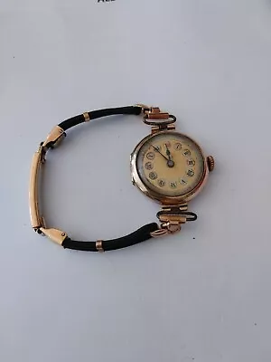 Solid 9ct Gold Ladies Manual Swiss Made Watch • $345