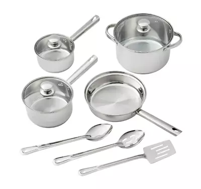 $23.64 • Buy Stainless Steel 10 Piece Set, Kitchen Set, Cookware Set, Pots And Pans Set
