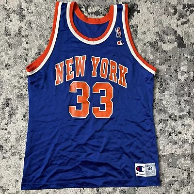 Vintage 90s Champion NBA New York Knicks Patrick Ewing 33 Jersey Mens 44 • $50