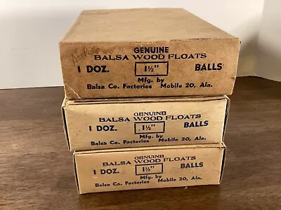 36 Vintage Fishing Bobbers Original Box Genuine Balsa Wood Floats 1 1/2  • $46.74
