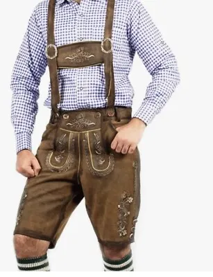 Lederhosen Store | Oktoberfest Bavarian Short Lederhosen Men Authentic German • $40