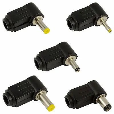 Right Angle Male DC Connector Plug Jack 2.1mm / 2.5mm / 1.7mm / 0.7mm Laptop • £1.99