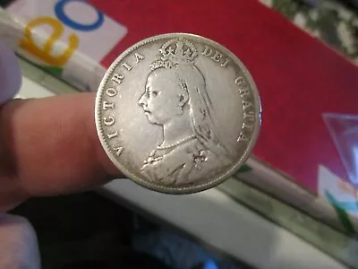 Britain - 1891 Sterling Silver Half Crown - Queen Victoria • $39.99