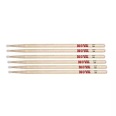 Vic Firth Nova 5B Nylon Tip 3 Pairs American Hickory  Drumsticks • $45