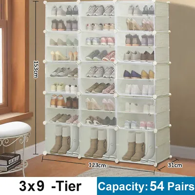 36-54 Pairs Cube Shoe Storage Rack Compartment Shelf Organiser Box Stand Shelf • £26.99