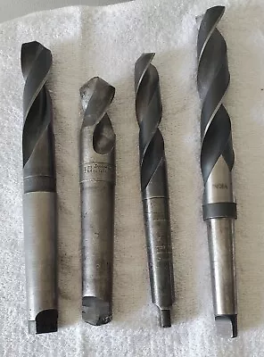 4pc Morse Taper #3 & #4 HS Drill Bit Tool Lot 1  1-3/16  1-21/64  & 1-5/32   • $58