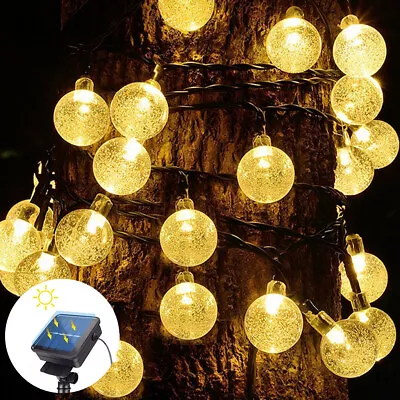 20/50 LED Solar Garden String Fairy Lights Wedding Party Festoon Ball Bulbs Lamp • £8.49