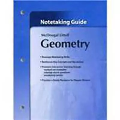 Notetaking Guide Geometry - Paperback By MCDOUGAL LITTEL - GOOD • $5.88