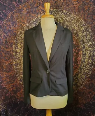 Merona Black Knit One Button Double Breasted Basic Blazer Jacket Womens Medium  • $10