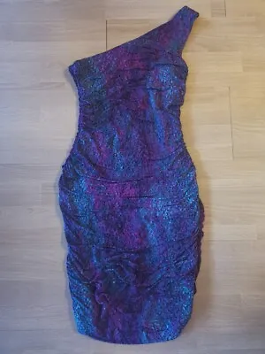 H&M  Ladies Ruched One Shoulder Strap Party Dress  Size EUR S  UK S • £12.99
