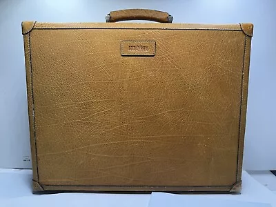 Vintage GENUINE Tan Leather GOLD-PFEIL Briefcase West Germany Portfolio • $120