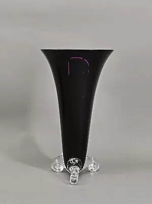 9135053-d Krater-Vase Art Deco Bohemia Violet-Red Schneckenfüße • $295.14