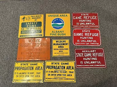 Vintage Hunting And Fishing Game Refuge Forestry Signs • $479