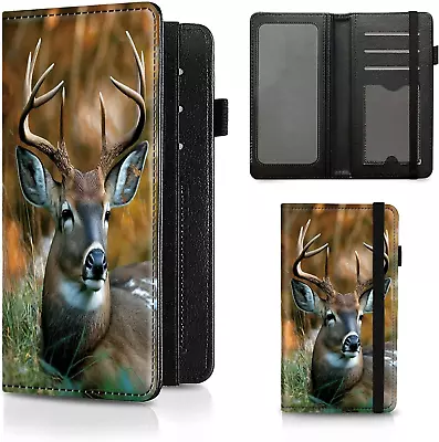 BEOTIWAD Checkbook Cover Whitetail Deer Pattern Premium Leather Check Book Holde • $29.07