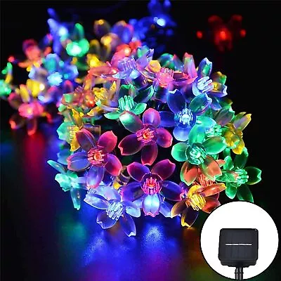 100/200 LED Solar Fairy Cherry Blossoms String Lights Outdoor Garden Party Decor • $12.99