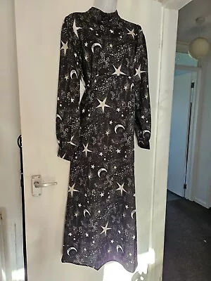 Y.A.S Maxi Dress Star Print Galaxy Size 12 BNWT Evening Goth Wedding  • £9.99