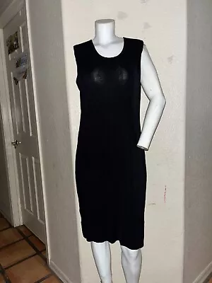 Exclusively Misook Black Sleeveless Career Knit Tank Scoop Stretch Midi Dress M • $29.99