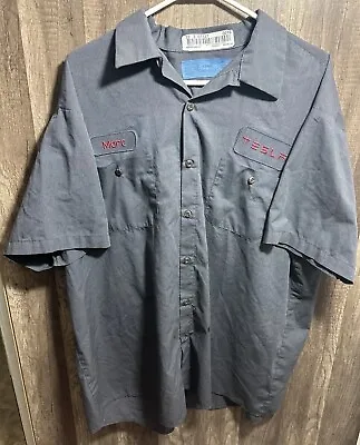 TESLA Cintas Short Sleeve Work Button Up Shirt Mechanics Uniform Size 2XL • $20