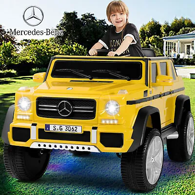 Mercedes-Benz 12V Power Electric Kids Yellow Ride On Car W/ LED Lights Music RC • $239.99