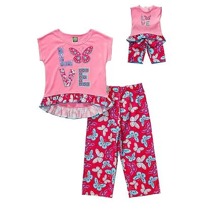 Girl And 18  Doll Matching Love Butterfly Summer Pajamas Outfit American Girl • $24.99