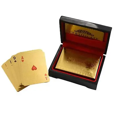 £9.99 • Buy 24K Gold Foil Playing Cards Waterproof Poker Deck Set For Christmas Gift