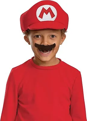 Mario Hat Moustache Elevated Nintendo Dress Up Halloween Child Costume Accessory • $24.77